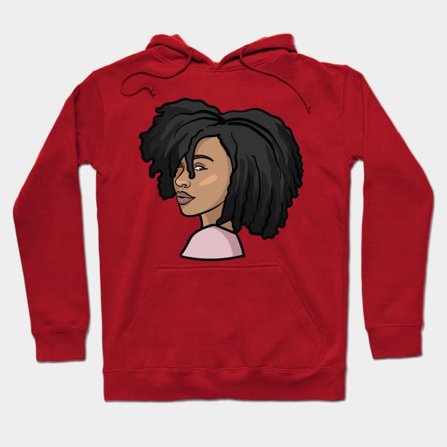 Black Woman Natural Hair Profile Hoodie by NaturallyBlack